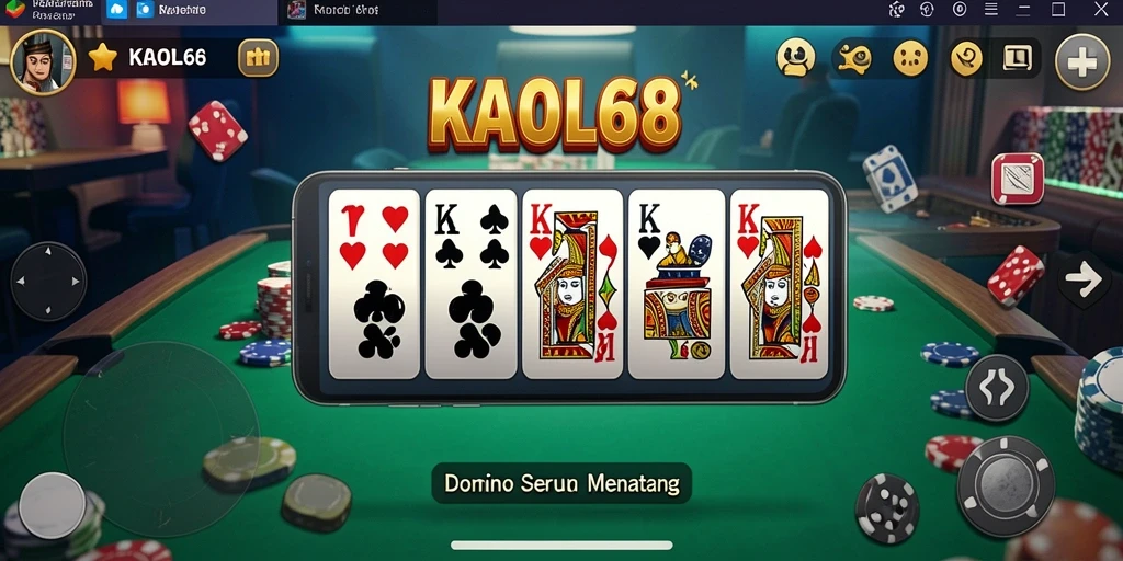 Tampilan gameplay menarik dalam permainan Domino KAOL68.
