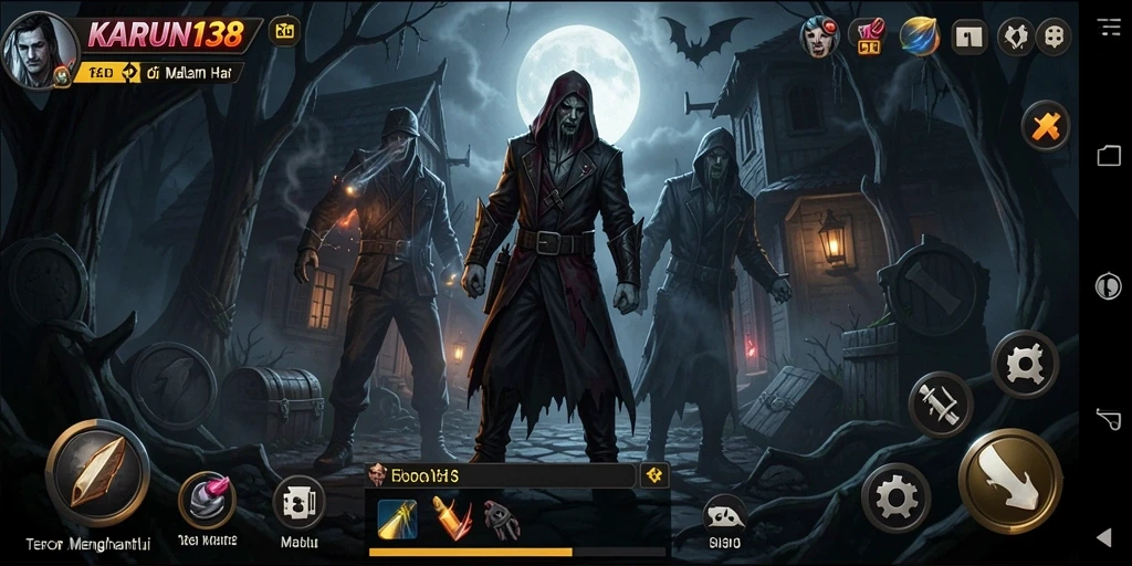 Tampilan gameplay KARUN138 yang menegangkan dan menyeramkan.