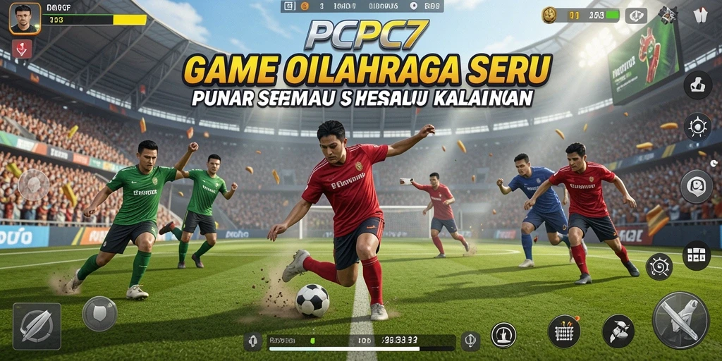 Screenshot dari gameplay <strong>PCPC7</strong> menampilkan aksi seru dalam olahraga.