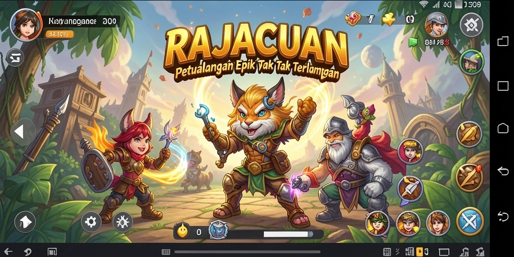 Tampilan menarik dari gameplay petualangan RAJACUAN yang seru.