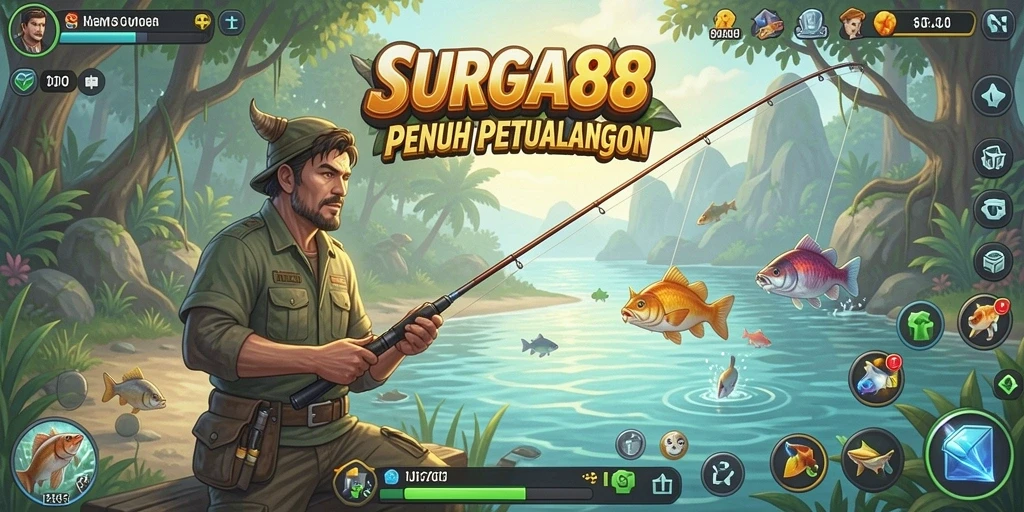 Tangkapan ikan besar dalam gameplay SURGA88 yang seru.