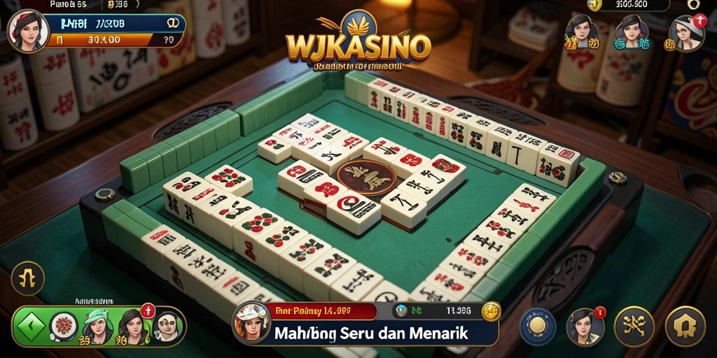 Tampilan gameplay menarik dari WJKASINO dengan elemen Mahjong yang klasik.